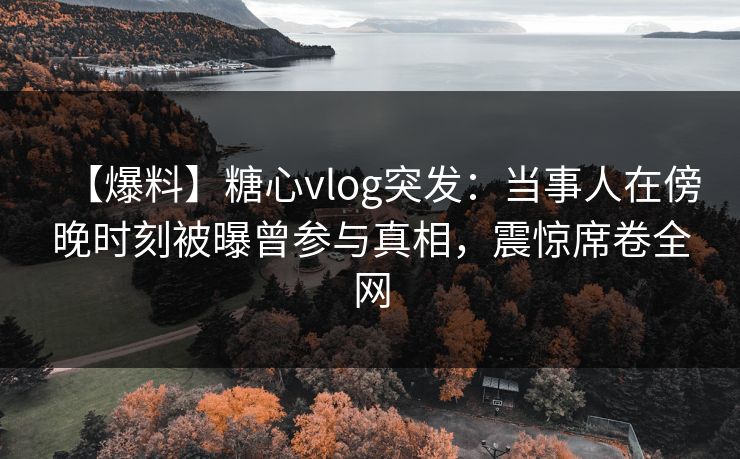【爆料】糖心vlog突发：当事人在傍晚时刻被曝曾参与真相，震惊席卷全网