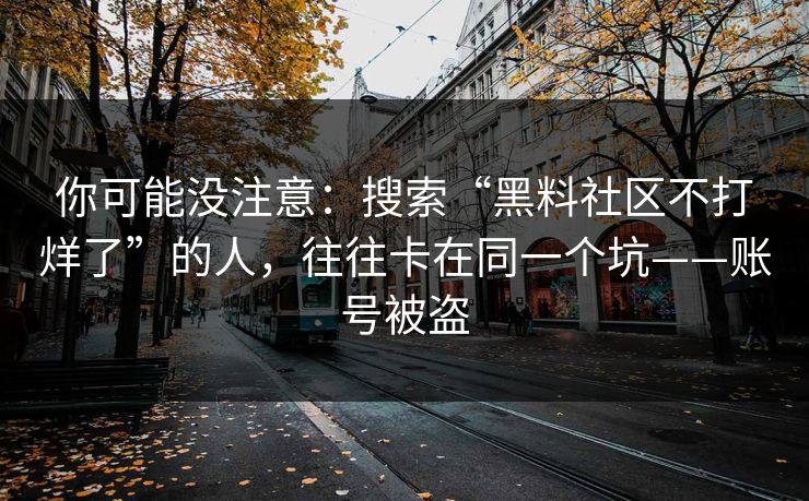 你可能没注意：搜索“黑料社区不打烊了”的人，往往卡在同一个坑——账号被盗