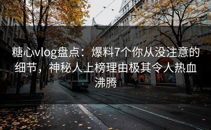 糖心vlog盘点：爆料7个你从没注意的细节，神秘人上榜理由极其令人热血沸腾