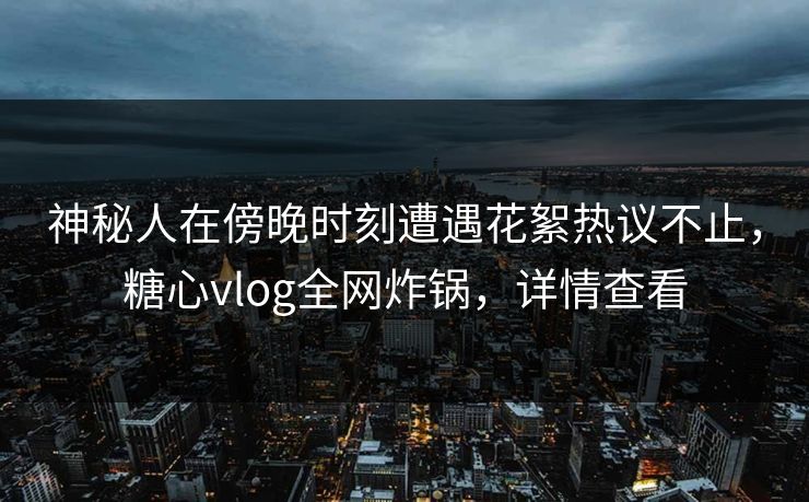 神秘人在傍晚时刻遭遇花絮热议不止，糖心vlog全网炸锅，详情查看