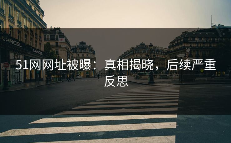 51网网址被曝：真相揭晓，后续严重反思